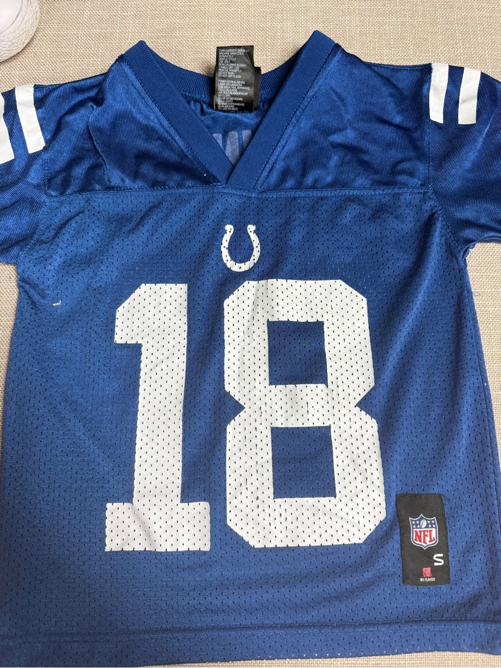 NFL Blue and White Colts #18 Youth Jersey